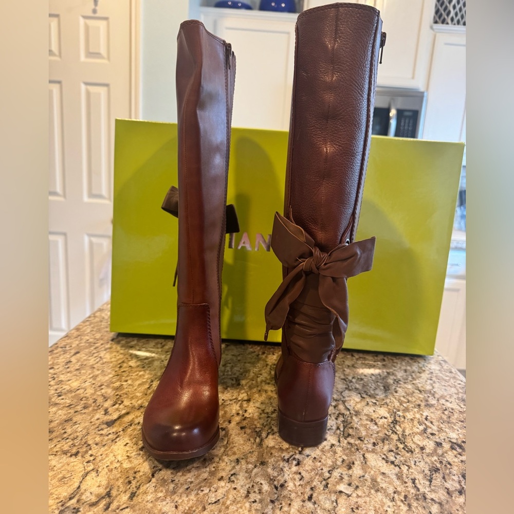 Gianni Bini Cognac Leather Boots